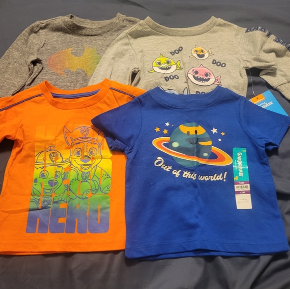 Paw Patrol Other - 4 infant NWT 12month tops baby shark, pawpatrol, batman, space
